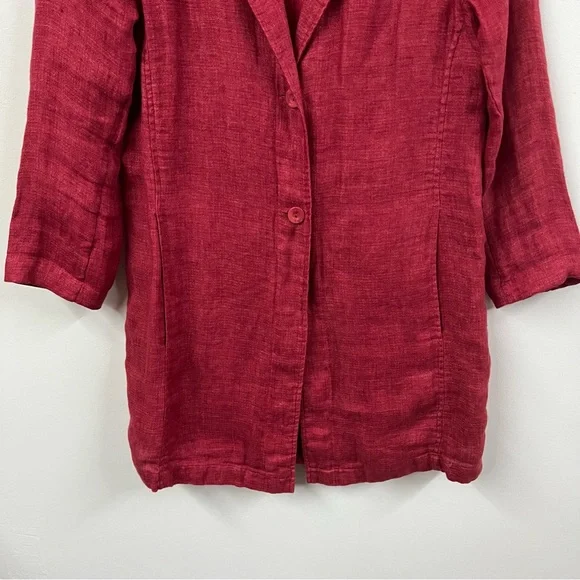 Eileen Fisher Organic Linen Longline Jacket - Picture 4 of 11